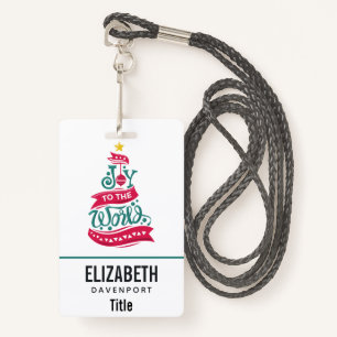 Badge Joy to the World Christmas Citation Typographie