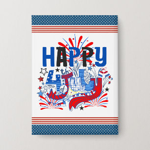 Badge Joyeux 14 juillet Feu d'artifice USA-63261