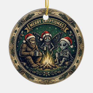 Badge Joyeux Cryptidmas Ornement de Noël