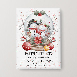 Badge Joyeux Noël aux meilleurs grands-parents du monde