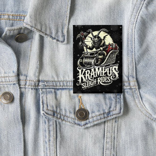 Badge Joyeux Noël Krampus Krampus Promenade en traîneau