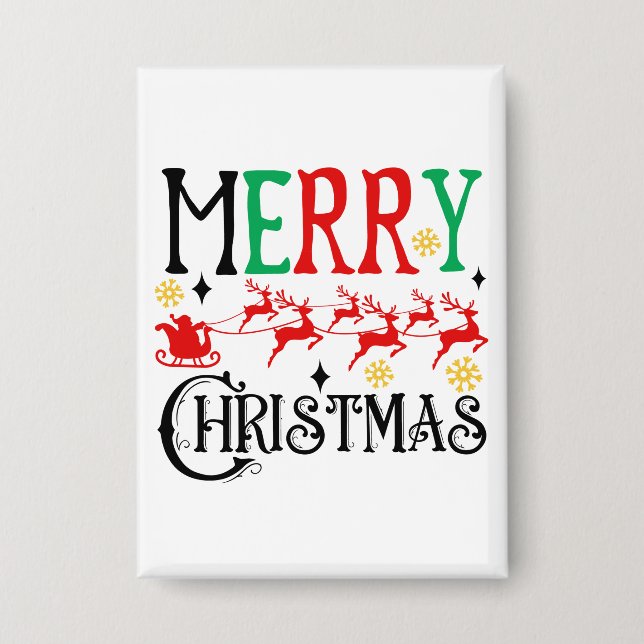 Badge Joyeux Noël Père Noël Sleigh-61049 T-Shirt (Recto)