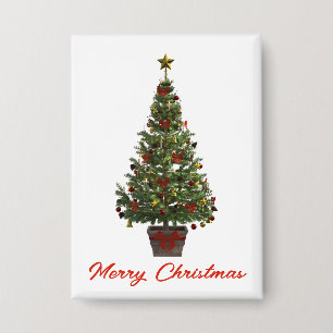 Badge Joyeux Noël. Sapin de Noël