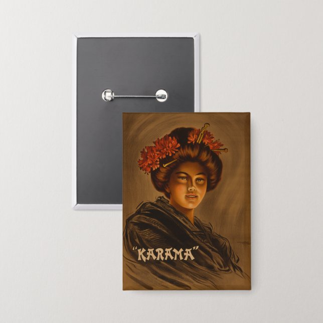 Badge Karama : Actrice japonaise Romance Geisha (Recto/Verso)
