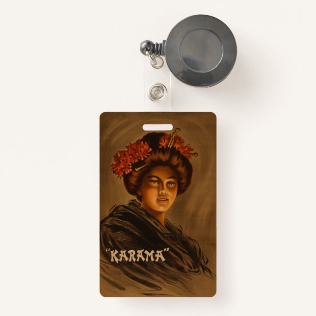 Badge Karama : Actrice japonaise Romance Geisha (Front with Retractable)