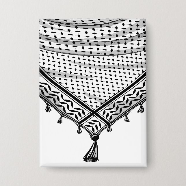 Badge Keffiyeh Écharpe palestinienne tissu traditionnel (Recto)