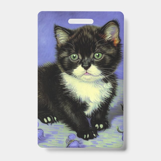 Badge Kitten Smoking Tuxedo Van Gogh (Avant)