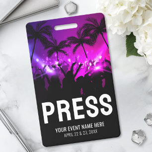 Badge Laisser-passer pour la presse de l'événement
