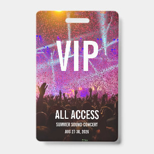 Badge Laissez-passer personnalisé pour le concert VIP