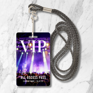 Badge Laissez-passer VIP accès total Événement Concert