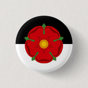 Badge Lancashire - Rose en noir et blanc