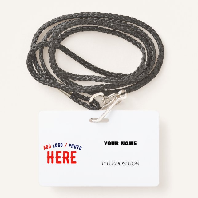 BADGE LANYARD MODERNE ET PERSONNALISABLE ET ÉLÉGANT (Devant avec lanière)