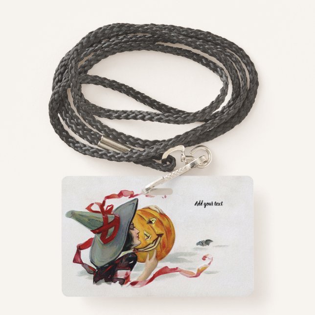 Badge Le baiser de la sorcière : Jack-o'-lantern à Hallo (Derrière avec lanière)