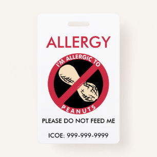 Badge Les enfants ont personnalisé l'urgence d'allergie