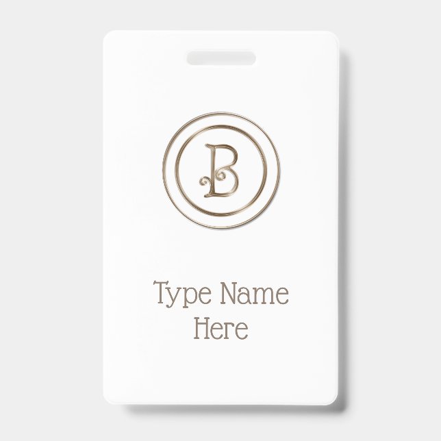 Badge "Lettre B" Monogramme (Avant)