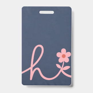 Badge Lettre h de style minimaliste en design floral