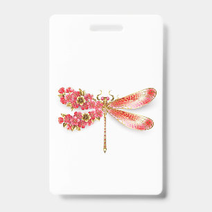 Badge libellule de fleurs avec sakura de bijoux