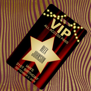 Badge Lights Gold Star Hollywood Pass VIP