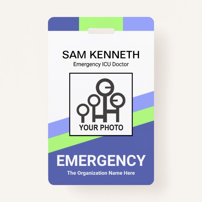 Badge Lignes d'arceau bleu vert Médicale (Devant)