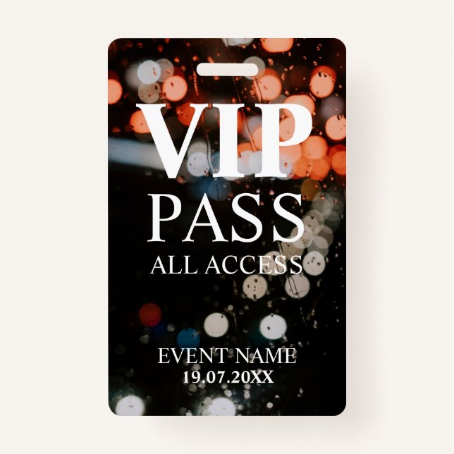 Badge Livre d'événements VIP QR Code personnalisé (Devant)