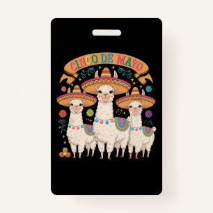 Badge Llama Funny Cinco De Mayo Fête