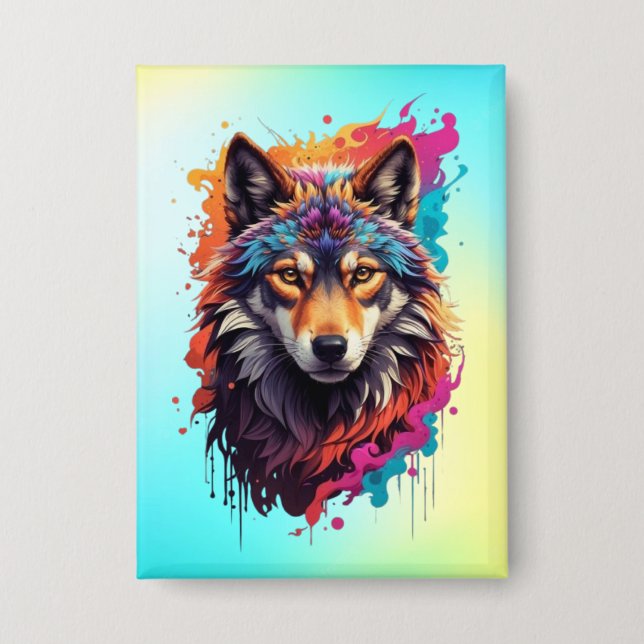 Badge Logo animal Wolf Design-87694 (Recto)