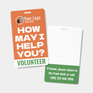 Badge Logo Charitable Bénévole Orange & Bleu Convivial