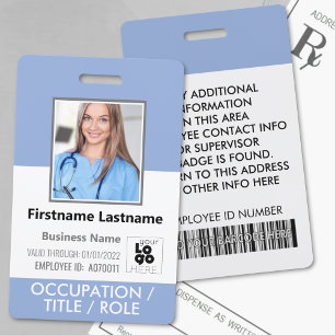 Badge Logo de code-barres de photo de personnel personna