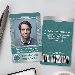 Badge Logo de code-barres personnalisé pour employé info