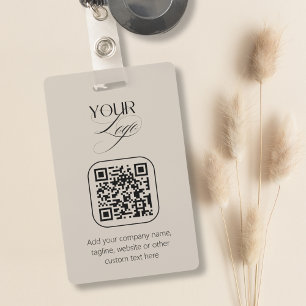 Badge Logo de code QR texte personnalisé premium pastel