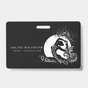 Badge Logo de la Pose de Yoga Pigeon Roi Pigeon Blanc No