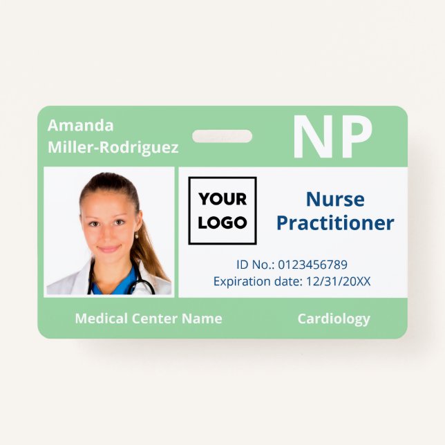 Badge Logo de l'employé de l'Hôpital personnalisé - ID p (Devant)