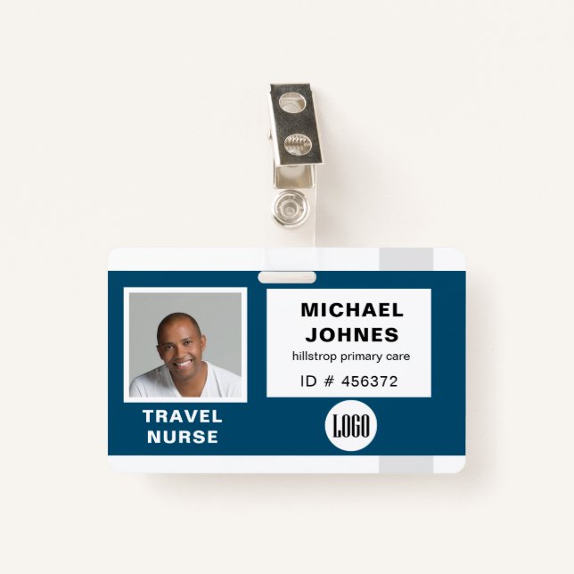 Badge logo de l'employé et étiquette de nom photo (Devant avec clip)