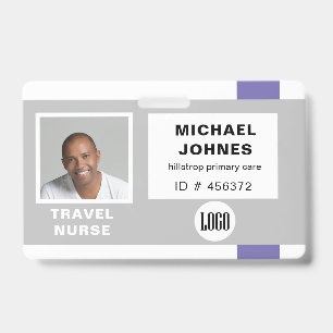 Badge logo de l'employé et étiquette de nom photo