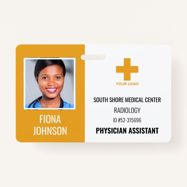 Badge Logo de l'employé Médicale personnalisé - ID photo (Devant)