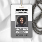 Logo de l'entreprise avec photo d'employé personna