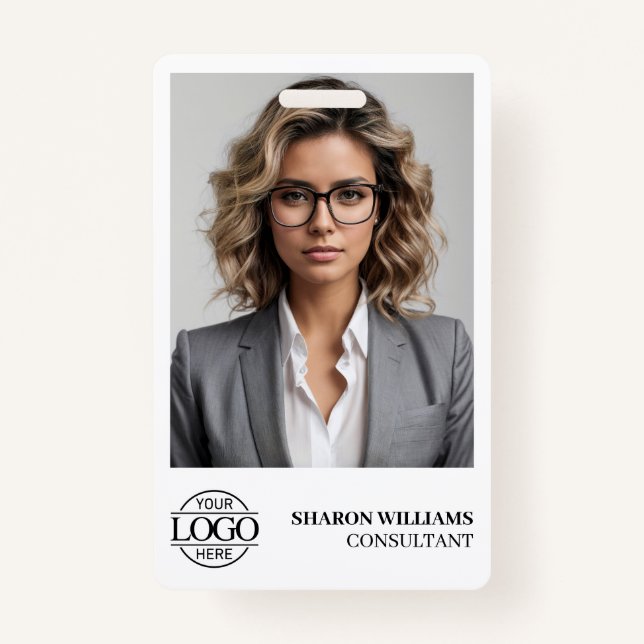 Badge Logo de l'entreprise de photo personnelle élégante (Devant)