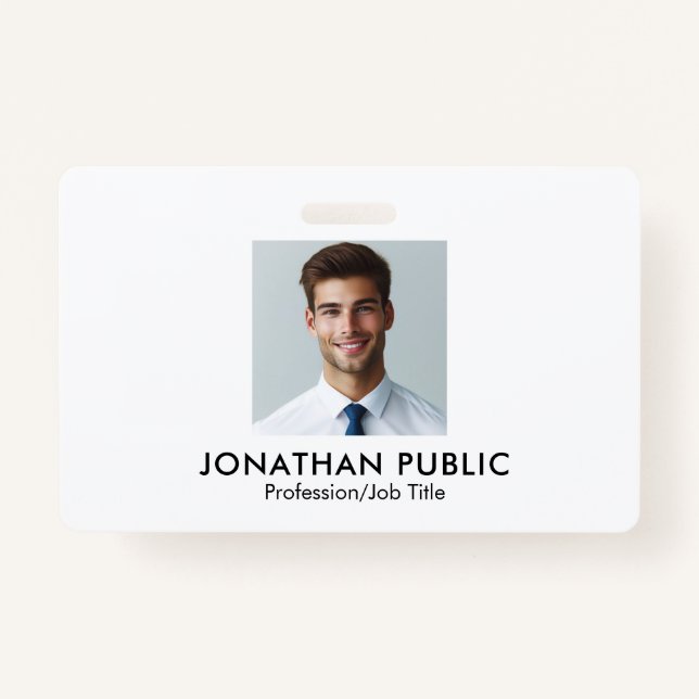 Badge Logo de l'entreprise ici Employé Modèle photo pers (Devant)