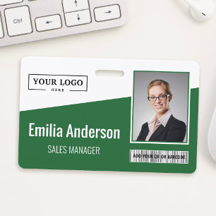 Badge Logo de l'entreprise personnalisé Code à barres Ph