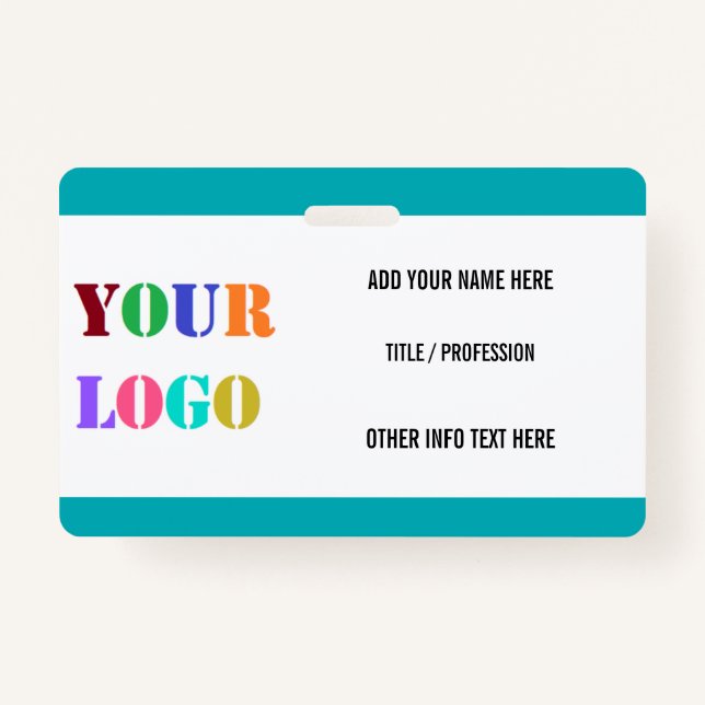 Badge Logo de l'entreprise personnalisée ou nom photo Ba (Devant)