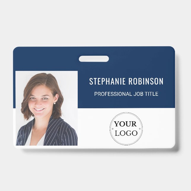 Badge Logo de l'entreprise, Photo de l'employé, Nom, Cod (Avant)
