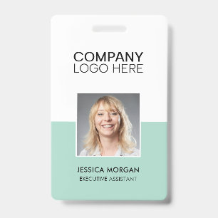 BADGE LOGO DE L'ENTREPRISE PHOTO D'EMPLOYÉ FEU VERT TEAL