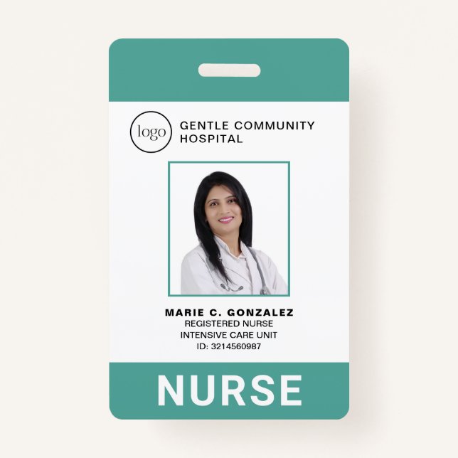 Badge Logo de l'hôpital Turquoise Médicale Green (Devant)