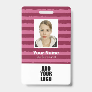 Badge Logo de photo d'employé personnalisé et bandes de