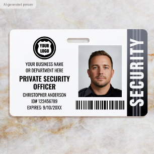 Badge Logo de photo d'identité d'agent de sécurité privé