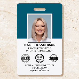 Badge Logo de photo d'identité d'employé personnalisé sa