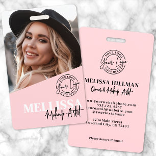 Badge Logo de script rose blush photo maquillage