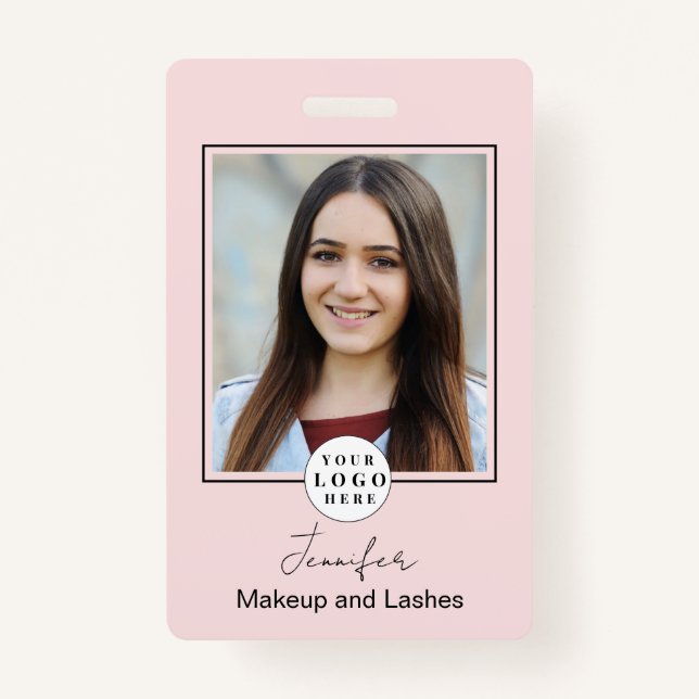 Badge Logo de script rose vif Maquillage photo (Devant)