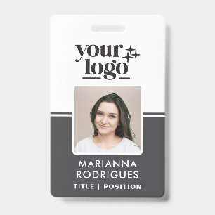 Badge Logo de sécurité gris Code-barres photo Code emplo