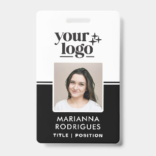 Badge Logo de sécurité noir Code-barres Employé vérifié